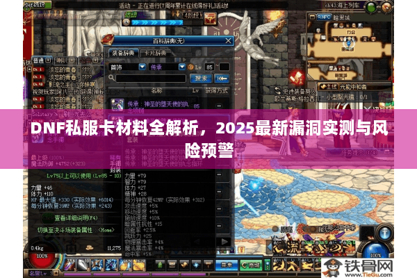 DNF私服卡材料全解析，2025最新漏洞实测与风险预警