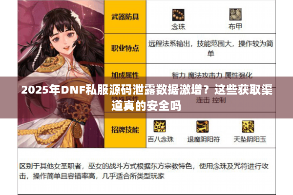 2025年DNF私服源码泄露数据激增？这些获取渠道真的安全吗