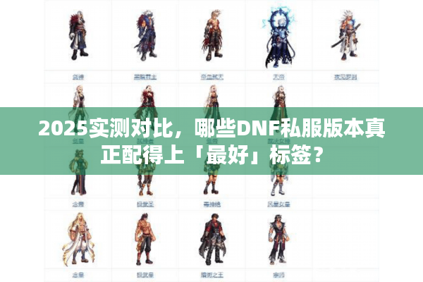2025实测对比，哪些DNF私服版本真正配得上「最好」标签？