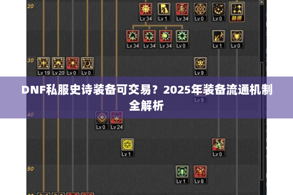 DNF私服史诗装备可交易？2025年装备流通机制全解析